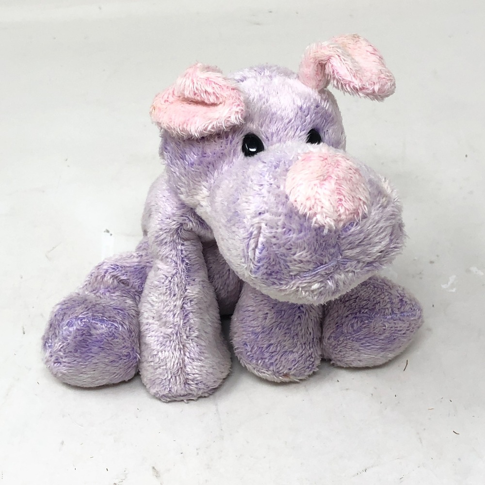 Animal Alley Purple Puppy Dog Plush 2000 Y2K Pink Bean Bag 6" Beanie Sensory Toy